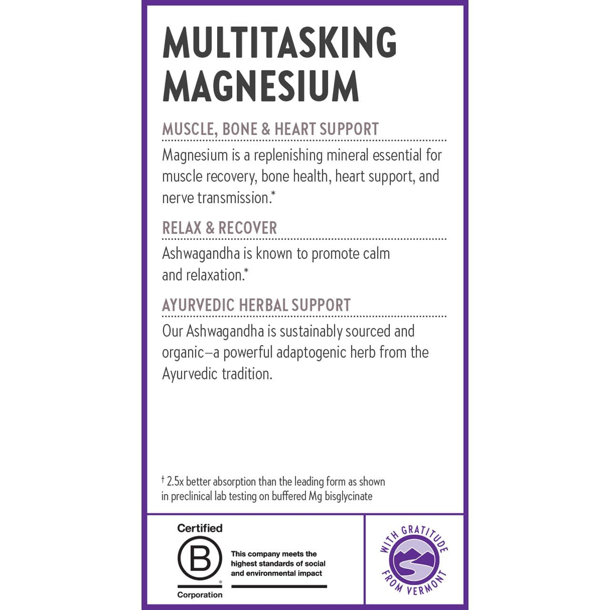 New Chapter Magnesium Glycinate + Ashwagandha Supplement 325 mg – 2.5x Absorption, Non-GMO, 30 ct - Calm Era