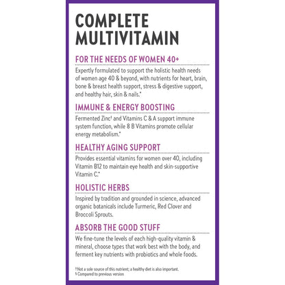New Chapter Multivitamínico para Mujer 40+ | Uno al día, vitaminas fermentadas, suave para el estómago vacío