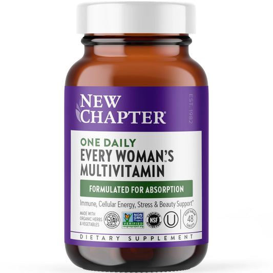 Multivitamínico New Chapter One Daily para mujeres – Nutrición suave y fermentada para el apoyo inmunitario y la salud del cabello