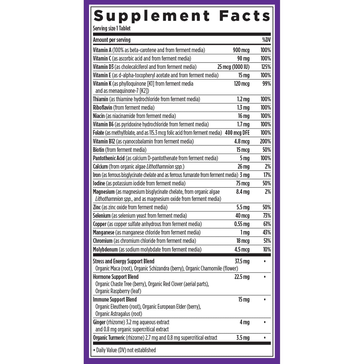 New Chapter Women’s Multivitamin with Iron, D3, B Vitamins & Zinc – Gentle on Empty Stomach, One Daily - Calm Era