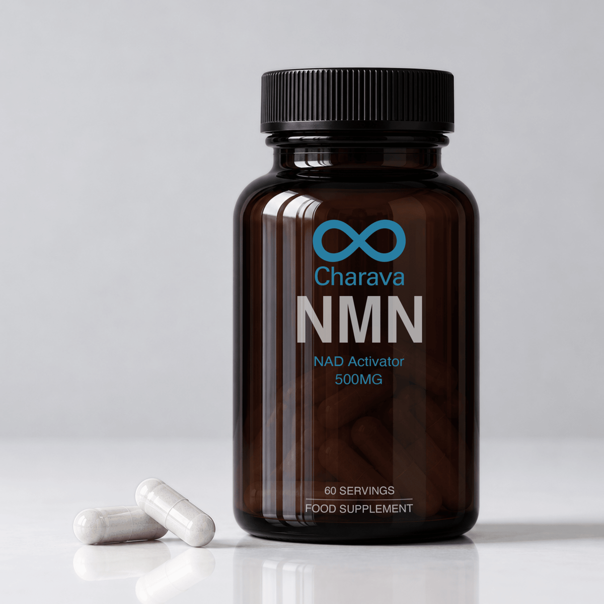 Cápsulas Charava NMN 500 mg — Reforzador de NAD+ Galardonado