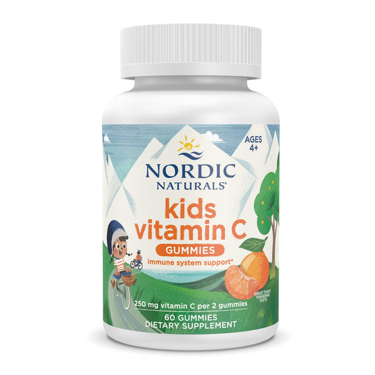 Nordic Naturals kids vitamin C gummies bottle on a white background