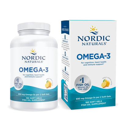 Nordic Naturals Omega-3 Limón 690 mg EPA/DHA | 180 Cápsulas Blandas 90 Porciones