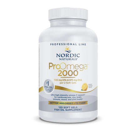 Nordic Naturals ProOmega 2000 Lemon Flavor – 120 Soft Gels, 2150 mg Omega-3 - Calm Era