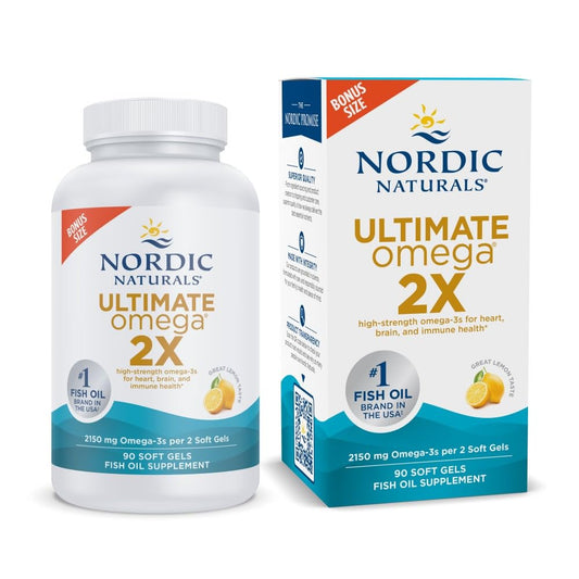 Nordic Naturals Ultimate Omega 2X Lemon - High-Potency Omega-3 (EPA & DHA) - 90 Soft Gels - Calm Era