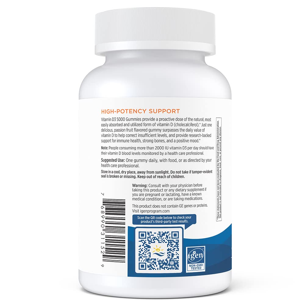 Gomitas de vitamina D3 5000 UI de Nordic Naturals — Maracuyá, 30 porciones