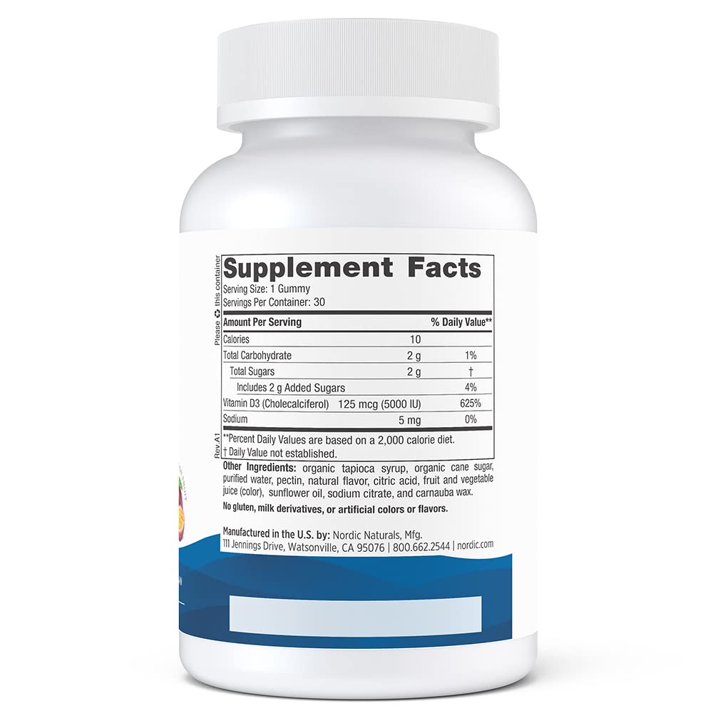 Gomitas de vitamina D3 5000 UI de Nordic Naturals — Maracuyá, 30 porciones