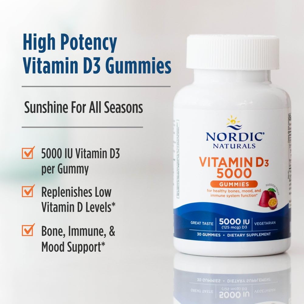 Gomitas de vitamina D3 5000 UI de Nordic Naturals — Maracuyá, 30 porciones
