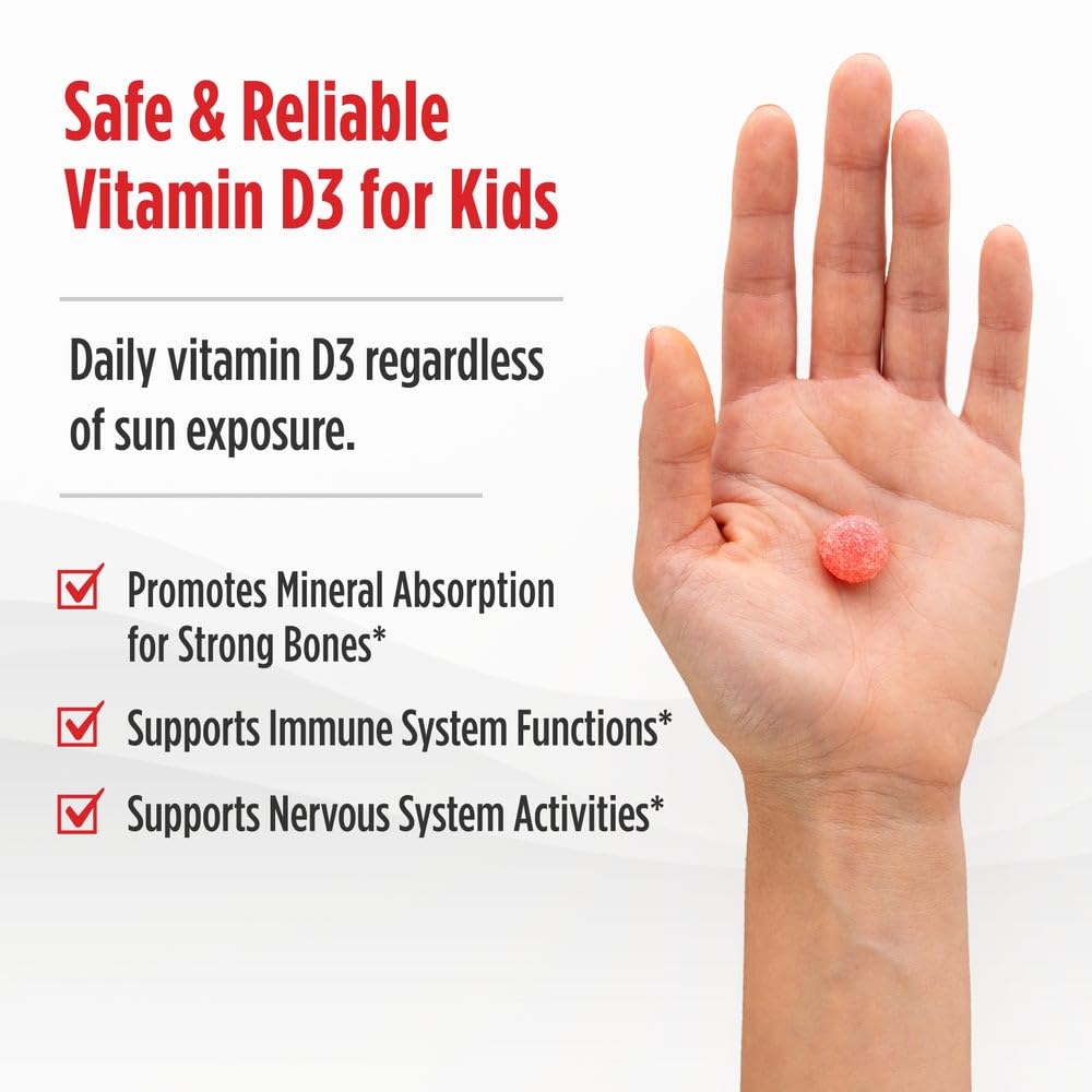 Nordic Naturals Vitamina D3 Niños — Sandía Salvaje, 400 UI, 60 unidades