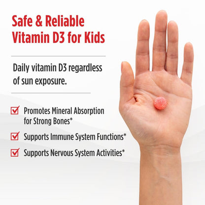 Nordic Naturals Vitamina D3 Niños — Sandía Salvaje, 400 UI, 60 unidades