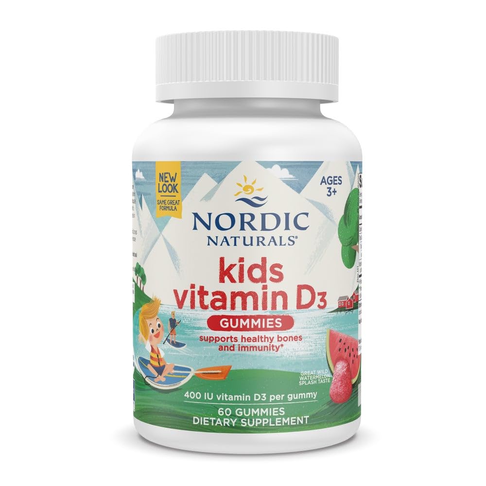 Nordic Naturals Vitamina D3 Niños — Sandía Salvaje, 400 UI, 60 unidades