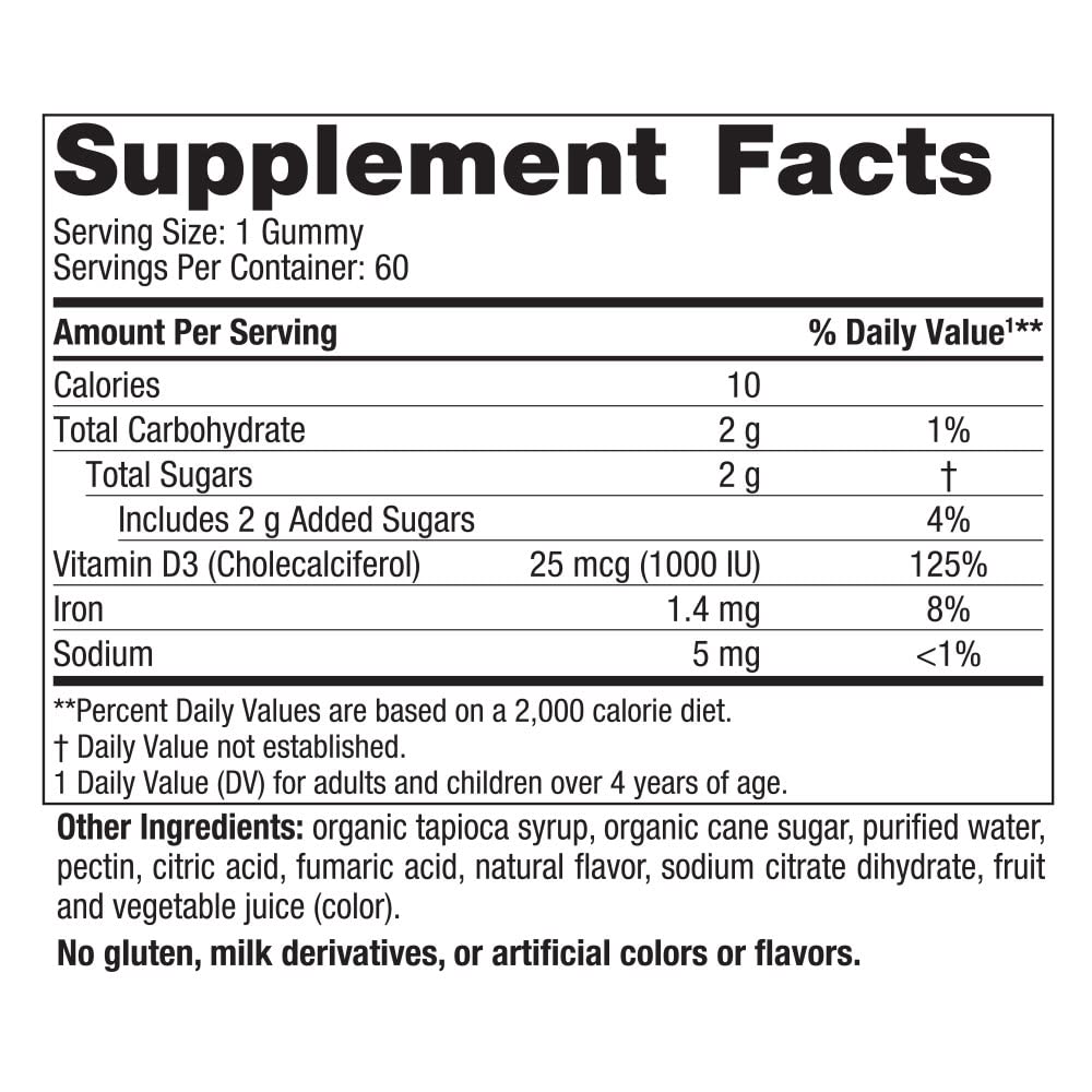 Nordic Naturals Vitamin D3 Gummies 1000 IU — Wild Berry, 60ct