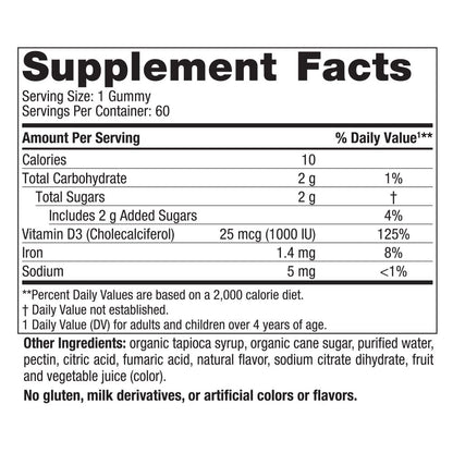 Nordic Naturals Vitamin D3 Gummies 1000 IU — Wild Berry, 60ct