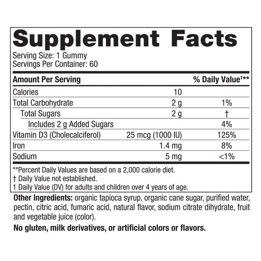 Nordic Naturals Vitamina D3 Gomitas 1000 UI — Bayas Silvestres, 60unid.