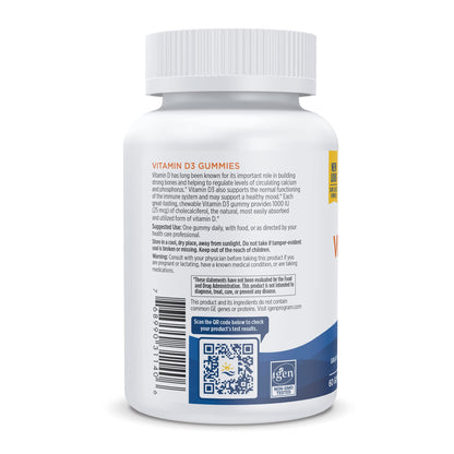 Nordic Naturals Vitamin D3 Gummies 1000 IU — Wild Berry, 60ct