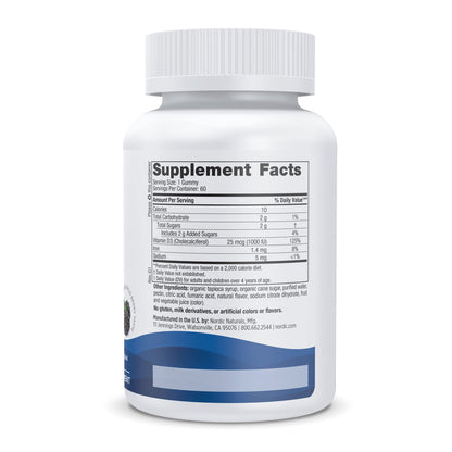 Nordic Naturals Vitamin D3 Gummies 1000 IU — Wild Berry, 60ct