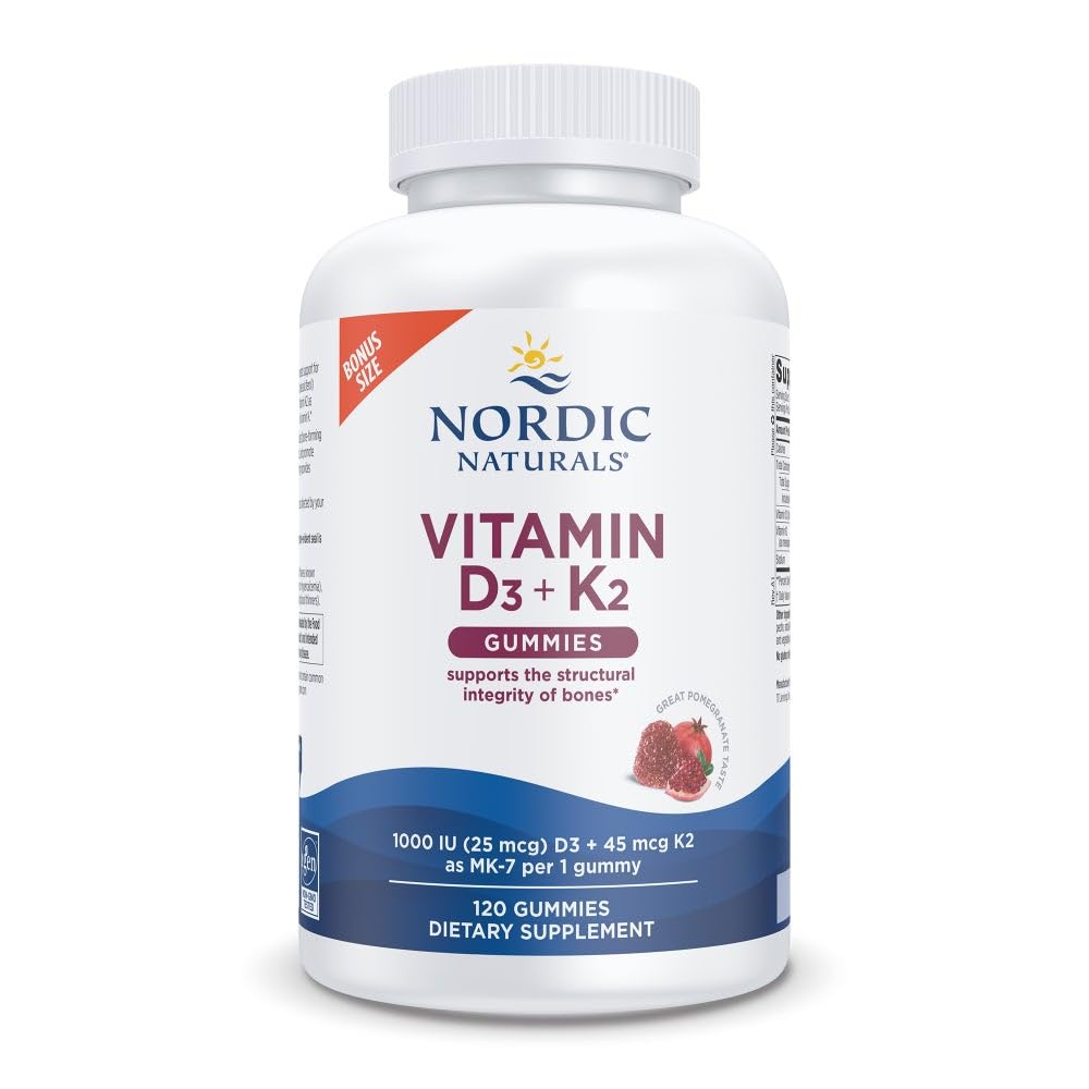 Nordic Naturals Vitamin D3 + K2 Gummies – Pomegranate | 120 Gummies - Calm Era