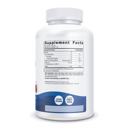 Nordic Naturals Vitamin D3 + K2 Gummies – Pomegranate | 120 Gummies - Calm Era