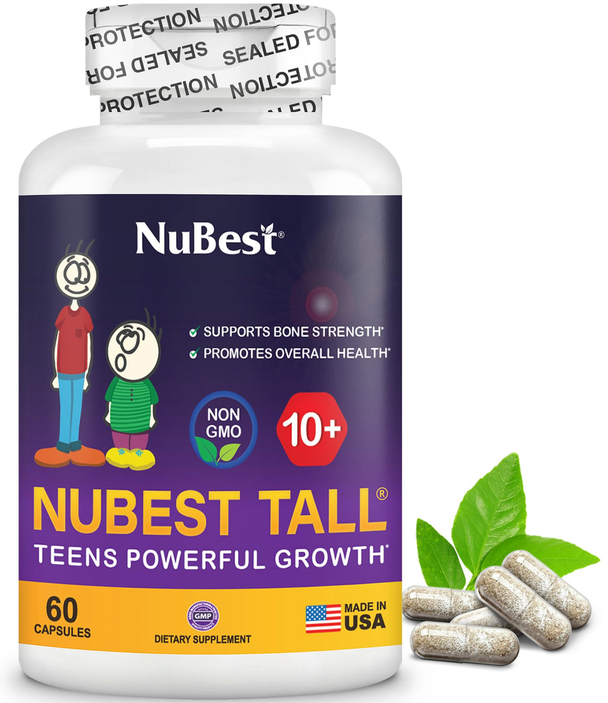 NuBest Tall 10+ Bone Strength Formula – Calcium, D3 & K2 | 60 Capsules - Calm Era