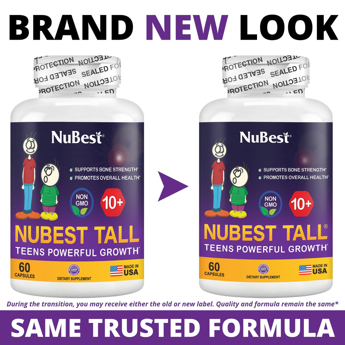 NuBest Tall 10+ Bone Strength Formula – Calcium, D3 & K2 | 60 Capsules - Calm Era