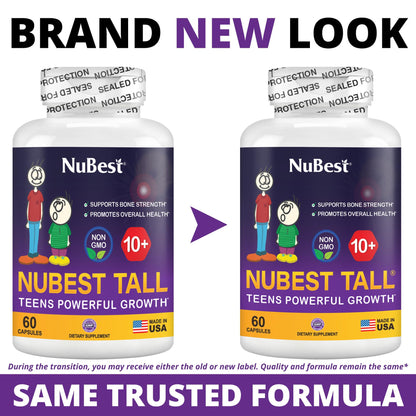NuBest Tall 10+ Bone Strength Formula – Calcium, D3 & K2 | 60 Capsules - Calm Era