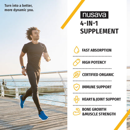 NUSAVA Vitamin D3 K2 Drops with MCT Oil – 5000 IU, Vanilla (4 Pack)