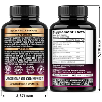 NutraHarmony Beet Root 5-in-1 Complex Capsules — Heart Health & Blood Pressure Support — 240 Capsules, Made in USA - Calm Era