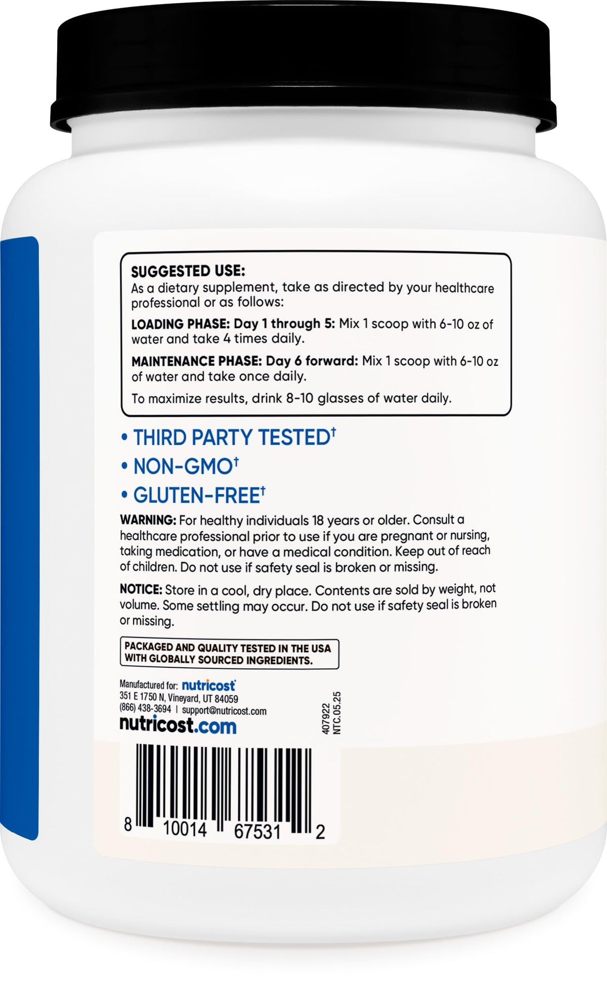 Nutricost Creatine Monohydrate Micronized Powder (1 KG) – 200 Servings, Pure Creatine Monohydrate - Calm Era
