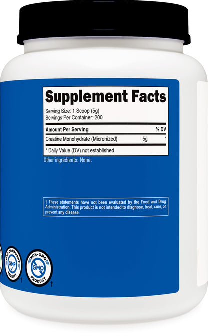Nutricost Creatine Monohydrate Micronized Powder (1 KG) – 200 Servings, Pure Creatine Monohydrate - Calm Era