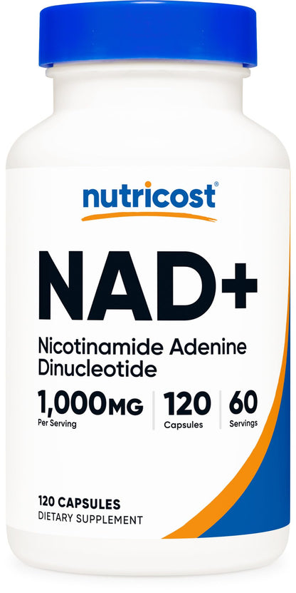 Suplemento NAD+ de Nutricost 1000mg 60 porciones 120 cápsulas