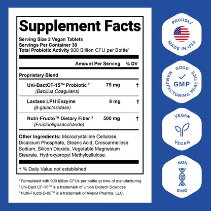 Nutrition Essentials Probiotics for Women & Men with Lactase Enzyme & Prebiotic Fiber – 3 Count of 60 Tablets - Calm Era