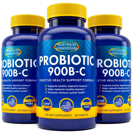 Nutrition Essentials Probiotics for Women & Men with Lactase Enzyme & Prebiotic Fiber – 3 Count of 60 Tablets - Calm Era