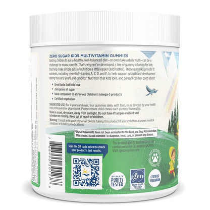 Nordic Naturals Zero Sugar Kids Multi Gummies – Orange Lemon | Ages 4+ | 120 Gummies