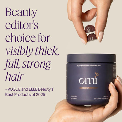 OMI WELLBEAUTY Hair Growth Peptides Gummies – Doctor Recommended, Patented Follicle Fortifying Formula