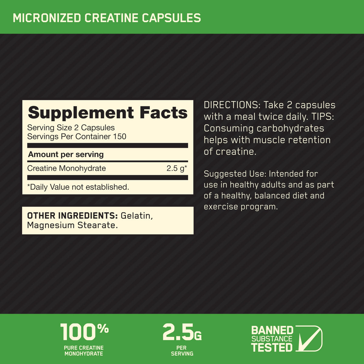 Optimum Nutrition Creatina 2500 Cápsulas