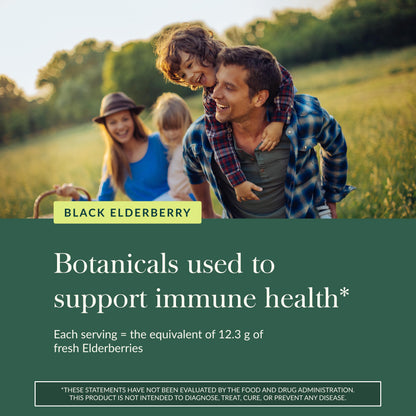 Gomitas de saúco negro de Gaia Herbs – Apoyo inmunitario de fuerza extra | 120 gomitas