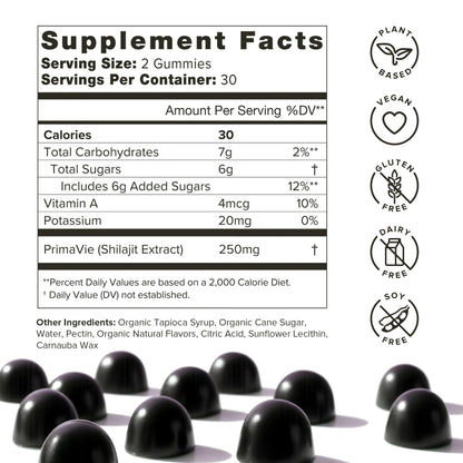 Organifi Shilajit Gummies – Himalayan PrimaVie Shilajit | 60 Count