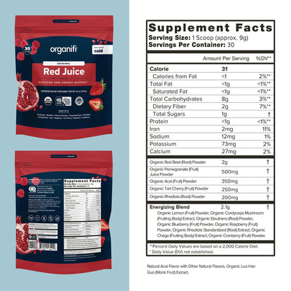 Organifi Red Juice – Energy & Focus Superfood Powder 90 Servings