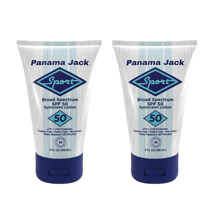 Panama Jack Sport Sunscreen Lotion SPF 50 — Pack of 2 x 3oz