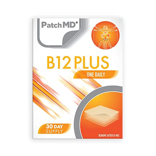 PatchMD B12 Plus supplement package on a white background