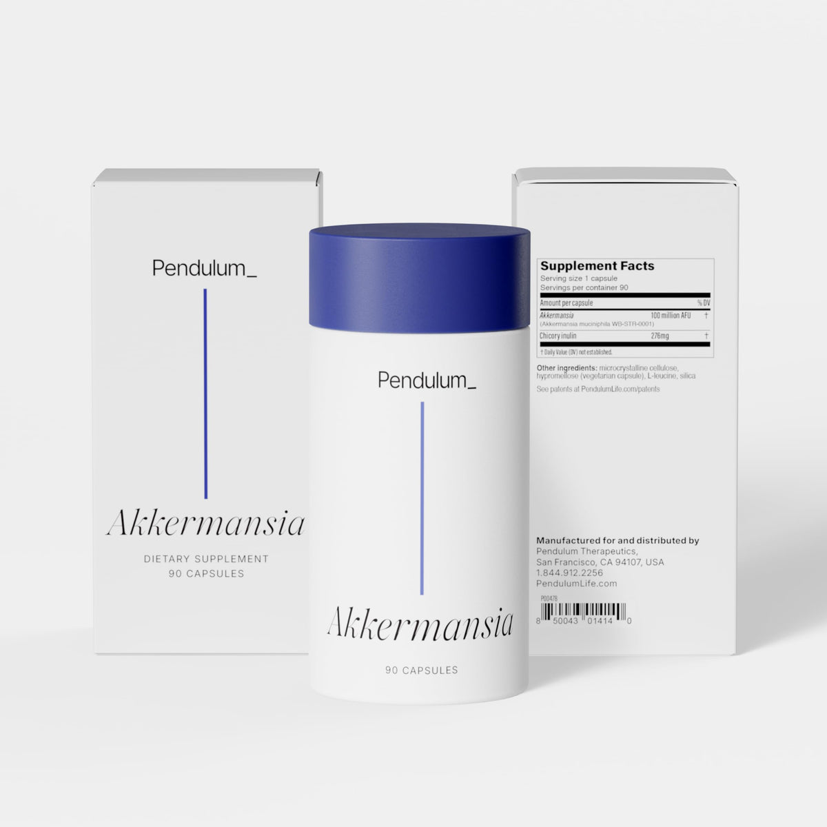 Pendulum Akkermansia Probiotic with Prebiotic Fiber 90 Capsules - Calm Era