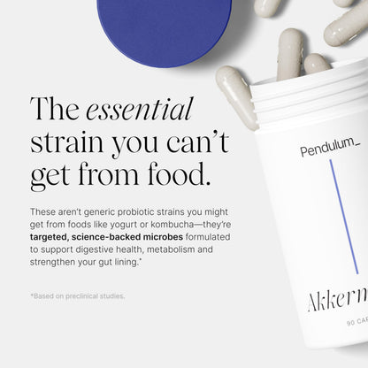Pendulum Akkermansia Probiotic with Prebiotic Fiber 90 Capsules - Calm Era