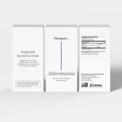 Pendulum Akkermansia Probiotic with Prebiotic Fiber 90 Capsules - Calm Era