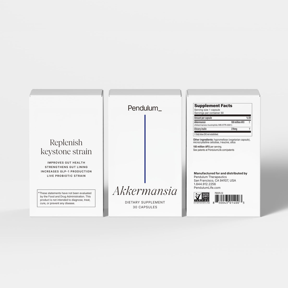 Pendulum Akkermansia Probiotic with Prebiotic Fibre – 30 Capsules - Calm Era