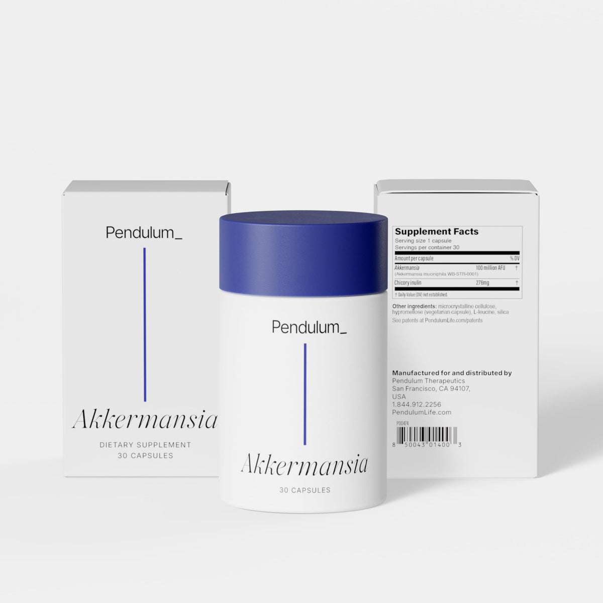 Pendulum Akkermansia Probiotic with Prebiotic Fibre – 30 Capsules - Calm Era