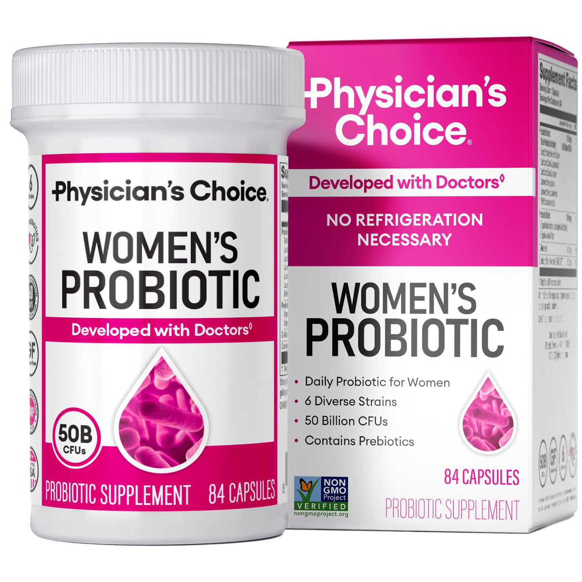 Physician's CHOICE Probiotics for Women - 50B CFU, 6 Strains, Cranberry + Organic Prebiotics - 84 CT - Calm Era