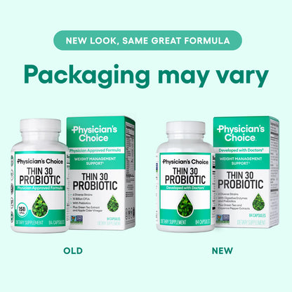 Physician's CHOICE Probióticos – Control de peso e hinchazón, 6 cepas, 84 unidades