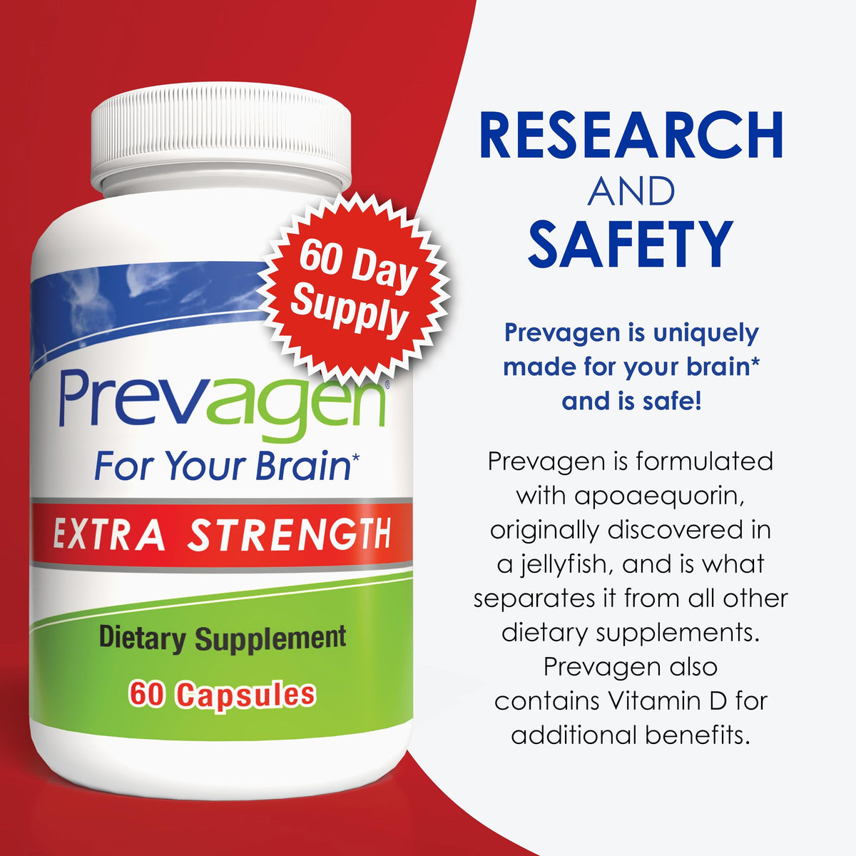 Prevagen Extra Strength 60 Capsules – 2 Month Supply - Calm Era
