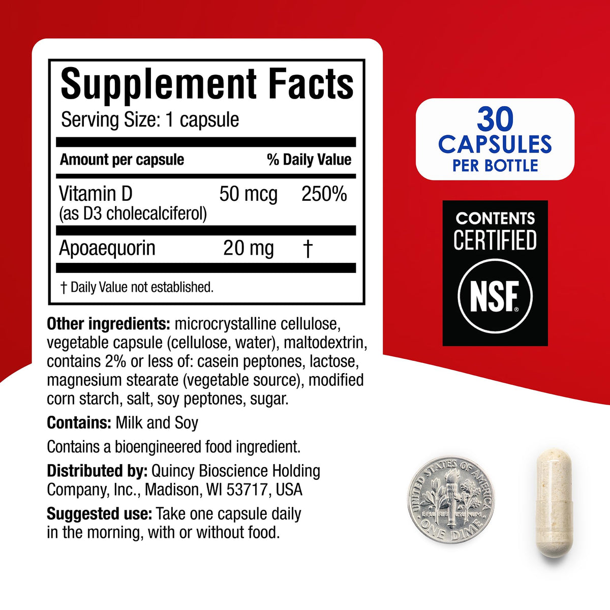 Prevagen Extra Strength 20mg Apoaequorin + Vitamina D3 | 30unidades 1 mes