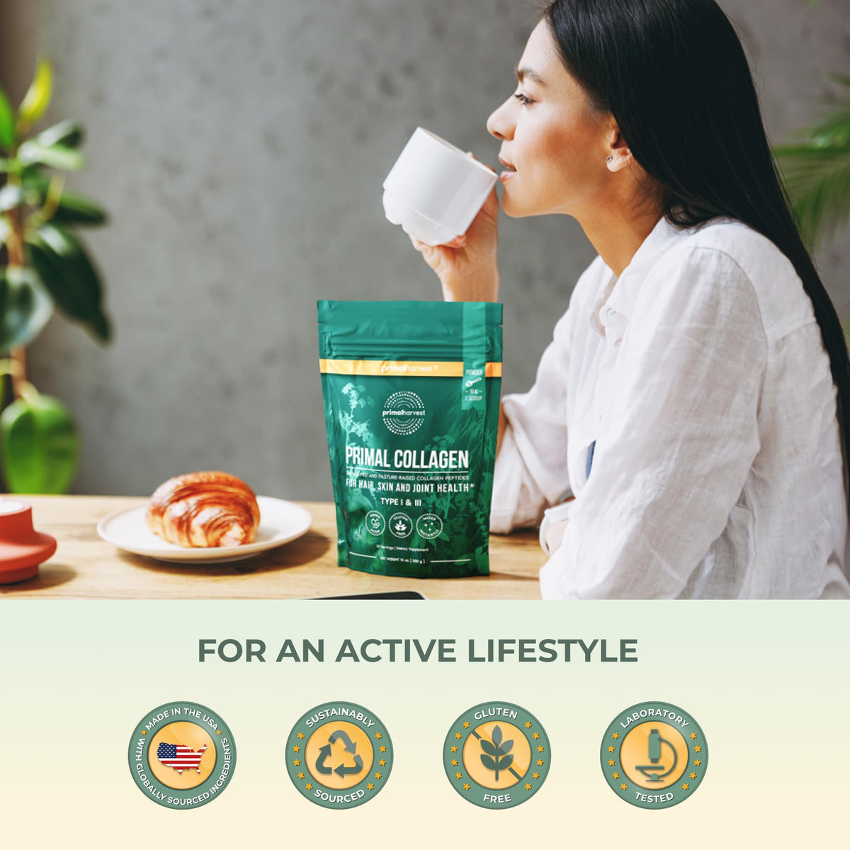 Primal Harvest Collagen Powder Type I & III – 2-Pack, Unflavored - Calm Era